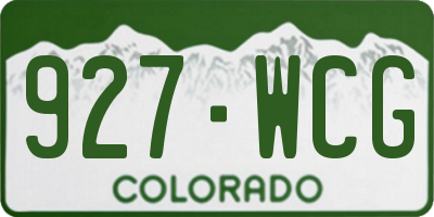 CO license plate 927WCG