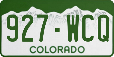 CO license plate 927WCQ