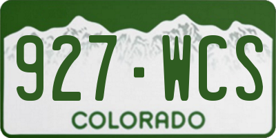 CO license plate 927WCS