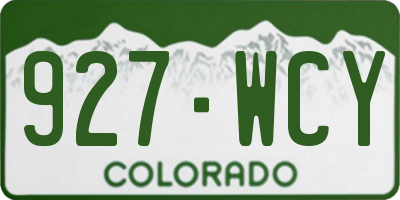 CO license plate 927WCY