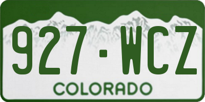 CO license plate 927WCZ