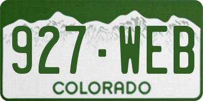 CO license plate 927WEB