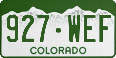 CO license plate 927WEF