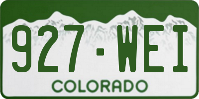 CO license plate 927WEI