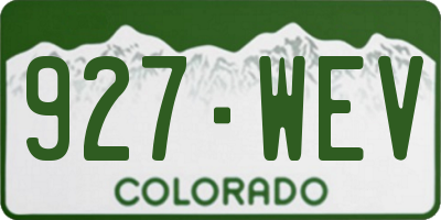 CO license plate 927WEV