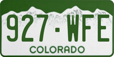 CO license plate 927WFE