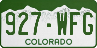 CO license plate 927WFG