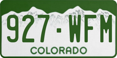 CO license plate 927WFM