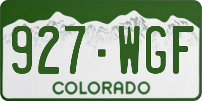 CO license plate 927WGF