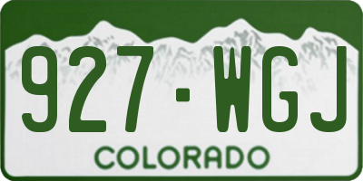 CO license plate 927WGJ
