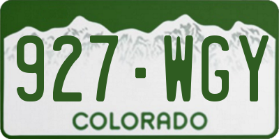 CO license plate 927WGY