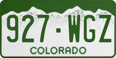 CO license plate 927WGZ