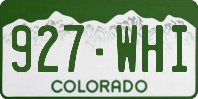 CO license plate 927WHI