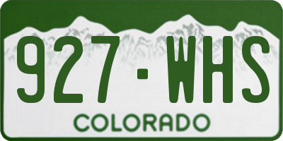 CO license plate 927WHS