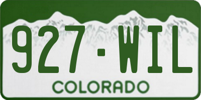 CO license plate 927WIL