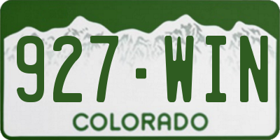 CO license plate 927WIN