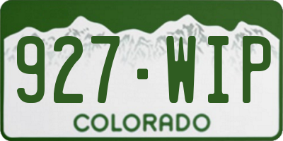 CO license plate 927WIP