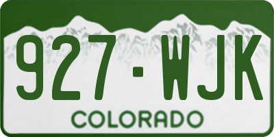 CO license plate 927WJK