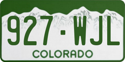 CO license plate 927WJL
