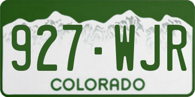 CO license plate 927WJR