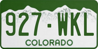 CO license plate 927WKL