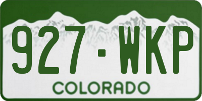 CO license plate 927WKP