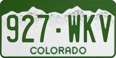 CO license plate 927WKV