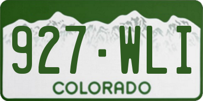CO license plate 927WLI