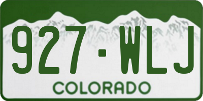 CO license plate 927WLJ