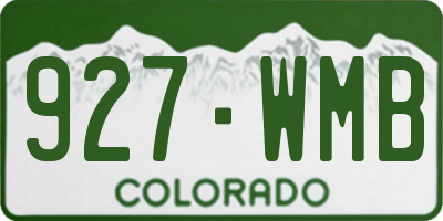 CO license plate 927WMB