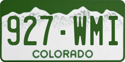 CO license plate 927WMI