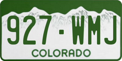 CO license plate 927WMJ