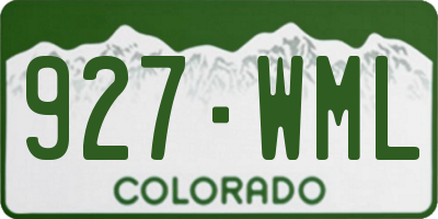 CO license plate 927WML