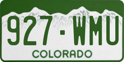CO license plate 927WMU