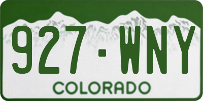 CO license plate 927WNY