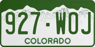 CO license plate 927WOJ