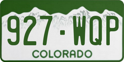 CO license plate 927WQP