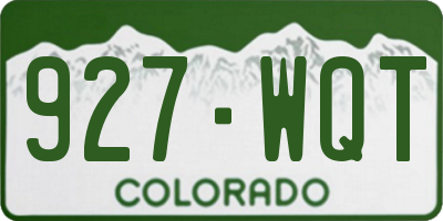 CO license plate 927WQT