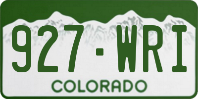 CO license plate 927WRI