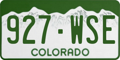 CO license plate 927WSE
