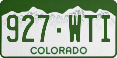 CO license plate 927WTI