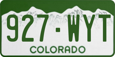 CO license plate 927WYT