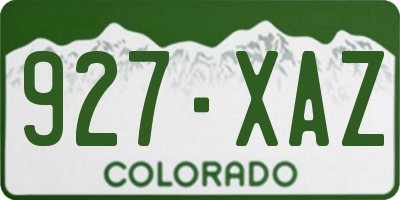 CO license plate 927XAZ