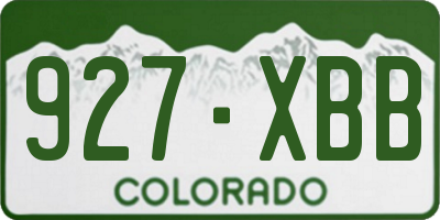 CO license plate 927XBB