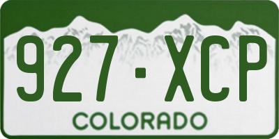 CO license plate 927XCP
