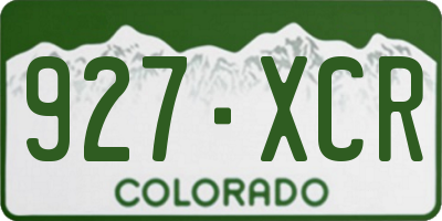 CO license plate 927XCR