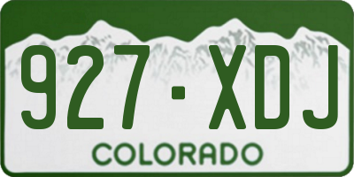 CO license plate 927XDJ