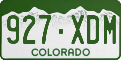CO license plate 927XDM