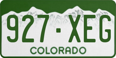 CO license plate 927XEG