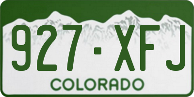 CO license plate 927XFJ